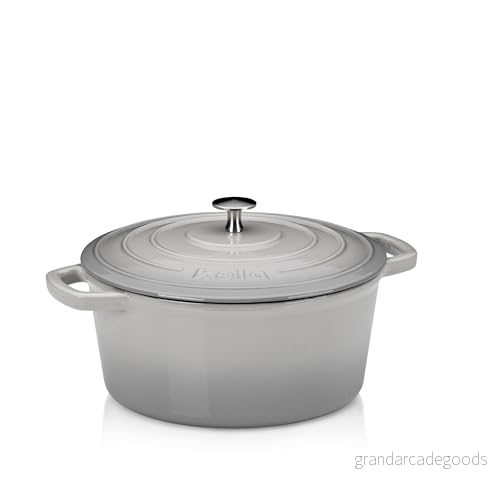 kela Calido, Ø 26 cm, 4,6 L, gjutjärn, ljusgrå, rund, allhällsbotten, emaljerad, värmebeständig upp till 300 C, 12607 4025457126079