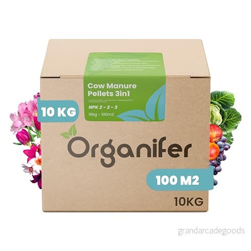 Kogödsel Pellets 3In1 (10 Kg - 100 M2) Gödselpellets Jordtillsats Torkade Kogödselgranulat Lavamjölstillsats Organifer 8719958213838
