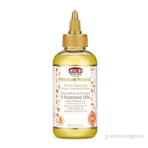 African Pride Moisture Miracle Hårlotion med 5 eteriska oljor stärker och skyddar håret 118 ml 802535161047