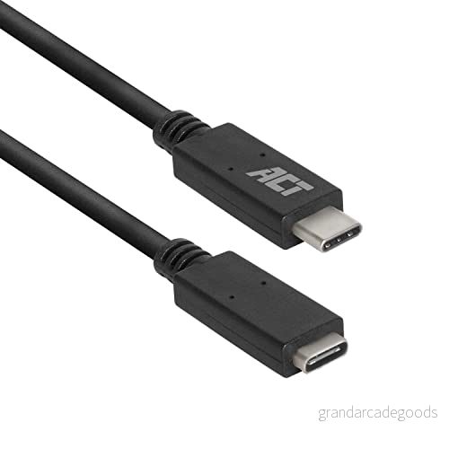 ACT USB C förlängningskabel 2 m, 3.0, PD 60 W typ snabbladdning, 5 Gbps datahastighet — AC7412 8716065501926