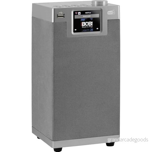 Imperial DABMAN i610 Internetradio/DAB+ digital radio (stereoljud, subwoofer, Bluetooth, DAB/DAB/FM, WLAN, LAN, USB, streamingtjänster (Spotify, Napster UVM.), torndesign) silver 4024035268002