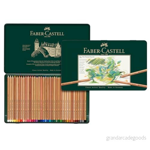 Faber Castel FC112136 Pitt pastellpennor i en metallburk (36 pack), blandade 4005401121367