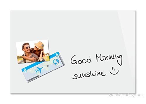 Be!Board B1200 magnetisk glasbräda/magnetisk anslagstavla/whiteboard/torr avtorkningsbräda, 60 x 40 cm, ren vit 4057521000121