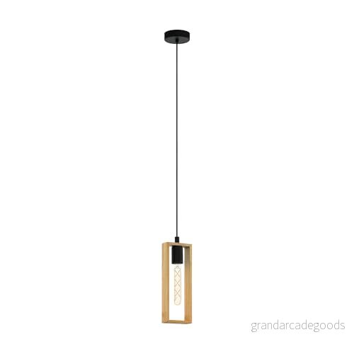 Eglo Littleton Pendellampa Industriell Design Svart/Brun E27 9002759494735