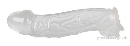Crystal Penishylsa med förlängning och kulring, Transparent, 23 cm 4024144532971