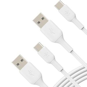 Belkin USB A to C Cable 2 Pack, 3.3ft, 15W Type Charger, iPhone Charger Cord for 16 & 15, Galaxy S25, Pixel 9, iPad Pro, Airpods Switch, CarPlay More White 745883860210