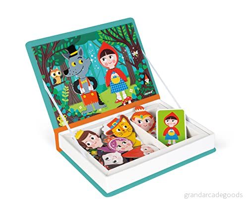 Janod Magneti'Book Story Book 40 Piece Magnetic Educational Set Encourages Motor Skills and Imagination Suitable for Ages 3 Up, J02588 3700217325886