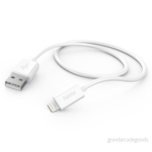 Hama iPhone USB A Lightning kabel (laddningskabel för laddning/dataöverföring, 2.0 hane till Lightning, 1 m, MFI certifierad, 480 MBit/s, iPad/iPhone 13/12/11/XS/XR/X/8/7/7+/6s/6/5/SE2020) vit 4047443486097