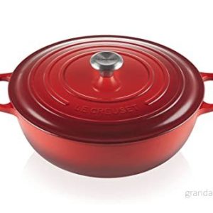 Le Creuset Signature gjutjärnspanna med lock, Ø 32 cm, La Marmite, rund, lämplig för alla typer av spisar och induktion, volym: 4,1 l, 6,275 kg, körsbärsröd 24147294986 Le Creuset Signature gjutjärnspanna med lock, Ø 32 cm, La Marmite, rund, lämplig för alla typer av spisar och induktion, volym: 4,1 l, 6,275 kg, körsbärsröd 24147294986