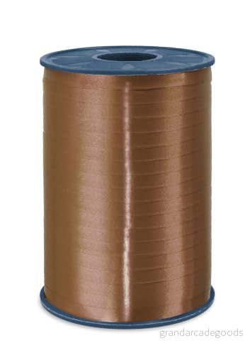 C.E. Pattberg AMERICA Gåvolocktband brun, 546 meter ballongband för presentförpackning, 0,5 cm bredd, tillbehör dekoration och hantverk, dekorationsband presenter 4009236502940