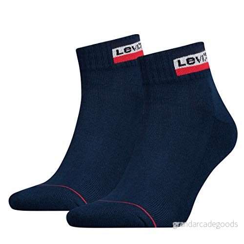 Levi's Mid Cut Logo 2-Pack Strumpor - Storlek 43-46 EU - Dress Blues 8718824835020