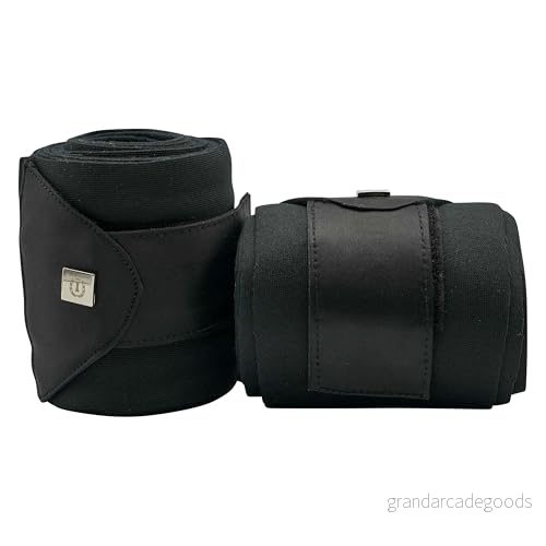 Imperial Riding bandage IRH Lovely, uppsättning av 4, mjuk jersey fleece, andas och formstabil, kardborreband, metallaccenter, högkvalitativa hästbandage för träning vardag, svart, 1 storlek 8714184837803