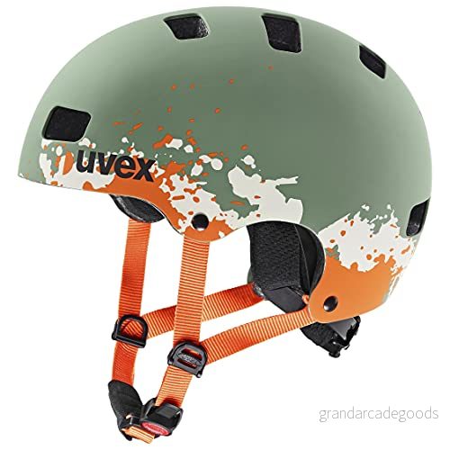 uvex kid 3 cc robust cykelhjälm för barn individuell storleksanpassning optimerad ventilation moss green sand matt 51 55 cm 4043197346762