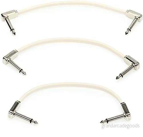 Ernie Ball 6 inch Flat Ribbon Patch Cable 3 Pack White 749699109464