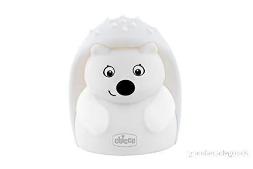 Chicco nattlampa igelkott uppladdningsbar baby, flerfärgad LED i mjuk silikon, för bebisar med 8 färger, one touch aktivering, ingen uppvärmning, laddare USB kabel 8058664138289