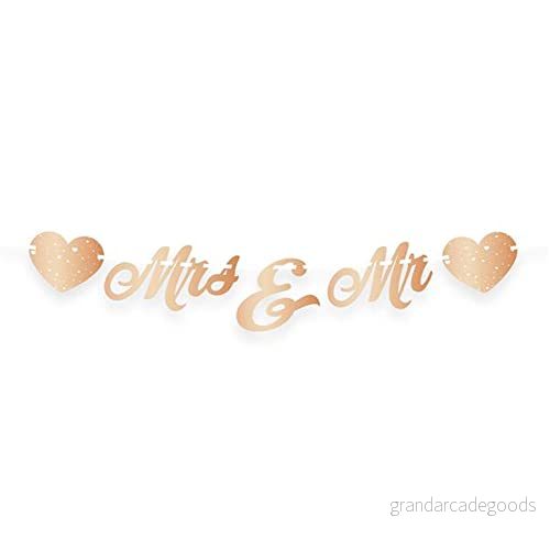 Folat Bröllop Rose Gold Letter Garland Just Married 8714572214216