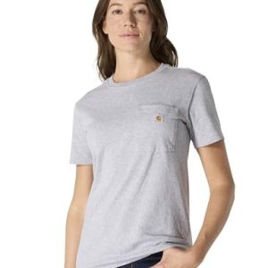 Carhartt K87, bred, tung kortärmad t shirt med ficka, Ljunggrå, XS 889192811270 Carhartt K87, bred, tung kortärmad t shirt med ficka, Ljunggrå, XS 889192811270