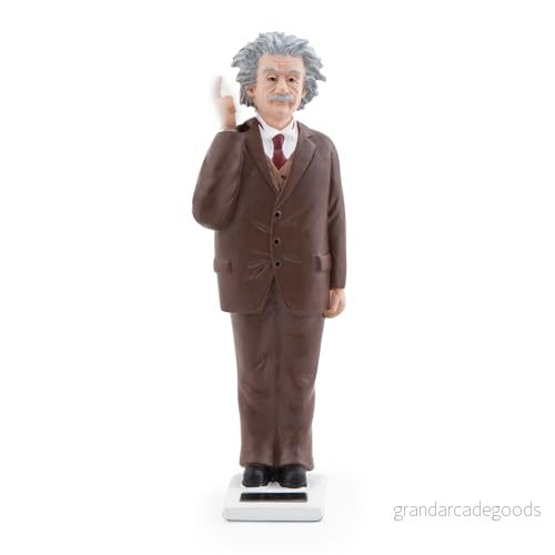 Kikkerland Solar Einstein, drivs av solstrålar, perfekt för bokhylla, fönsterbräda, verktygspanel, 1609, brun, 16,5 x 3,8 cm 612615070691