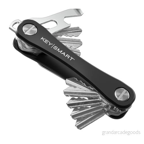 KeySmart Rugged multifunktionsnyckelhållare, nyckelorganiserare med flasköppnare och fickklämma (upp till 14 nycklar, svart) 853485006438