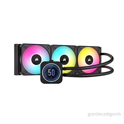 Corsair iCUE H150i ELITE LCD XT Flytande CPU Kylare IPS Skärm Tre AF120 RGB Fläktar 360 mm Passar Intel® LGA 1700, AMD® AM5 Med Flera Inkluderad COMMANDER CORE Svart 840006694205