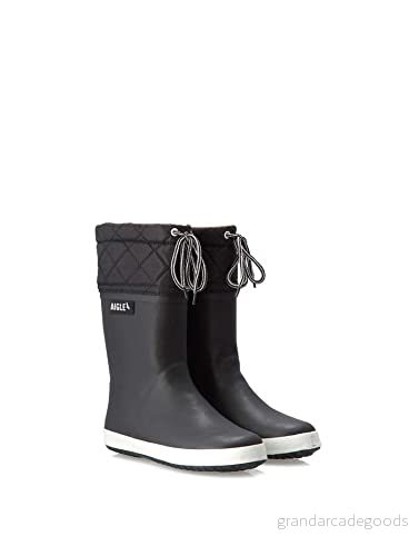 Aigle Giboulee Unisex Gummistövlar för barn, Storlek: 30, Noir/blanc Naturgummi 3246578888559