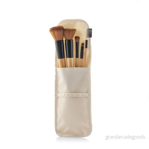 InnovaGoodsÂź makeup Brush Set of Wooden Brushes with Transport Case, Miset (5 pieces). Apply to your face professionally, ideal for enthusiasts. 8435527817237