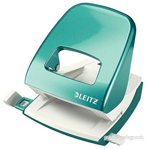 Leitz WOW Hålslag, 30 ark, styrskena med formatmarkeringar, metall, isblå, 50082051 4002432103065