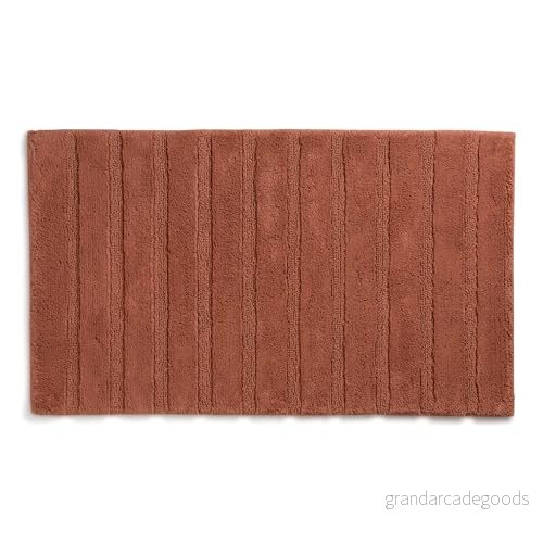 Kela Badmatta Megan, 100 cm x 60 cm, 100% bomull, terra, halkfri, tvättbar upp till 30 C, lämplig för golvvärme, 23590 4025457235900