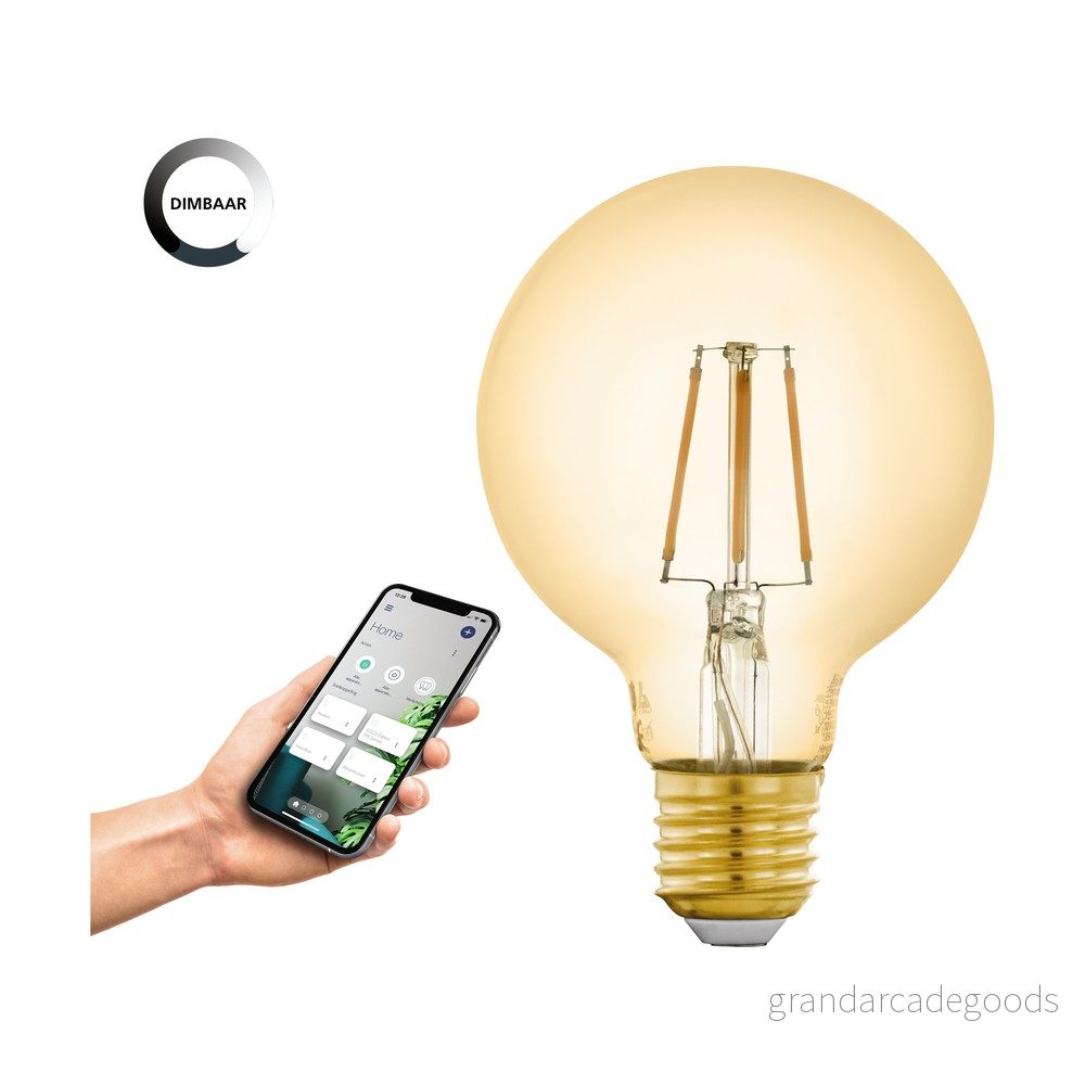Eglo LED Dimbar E27 Globe Ambar Filament 4.9W 500lm – 822 Extra Varm Vit Zigbee Dimbar- Ersättare 40W lampor F G80 Ra 80-89 9002759122232 Eglo LED Dimbar E27 Globe Ambar Filament 4.9W 500lm – 822 Extra Varm Vit Zigbee Dimbar- Ersättare 40W lampor F G80 Ra 80-89 9002759122232