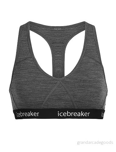 Icebreaker Merino Sprite Racerback BRA Sportbh med lätt stöd, Storlek: XS, Gritstone heather 9420051490673