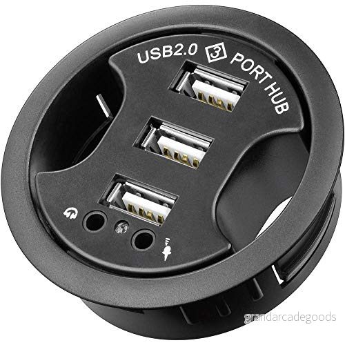 Goobay USB-Hub 93894 - 3 portar med ljud - Svart 4040849938948