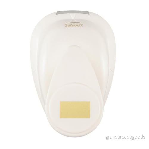 Vaessen Creative Motivstansare rektangel, 1,5 cm, små stansare, motivhålslagare, 1 styck, upp till 160 g/m², för pyssel med papper och scrapbooking, vit/rosa, 0,8 x 1,4 cm 8716052232970