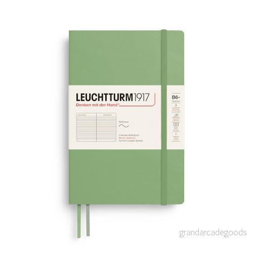 LEUCHTTURM1917 363933 anteckningsbok pocketbok (B6+), mjukt omslag, 123 numrerade sidor, salvia, linjerad 4004117593352