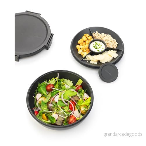 Brabantia Make & Take Lunchlåda, Stor, Plast, Lunch Set (2 Stycken), Dark Grey 8710755206344