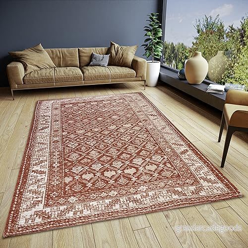 HANSE Home Curan Orient matta orientalisk löpare klassiskt vävd med kant, vintagelook, lätt glänsande platt tyg för sovrum, matsal, vardagsrum, hall terror, 160 x 235 cm 4068226001283