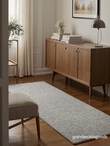BT Carpet Wolly löpare vardagsrumsmatta, platt tyg, kort lugg, ullutseende, ull, Skandi look, matsal, vardagsrum, barnrum, sovrum kräm, 80 x 300 cm 4260482448882