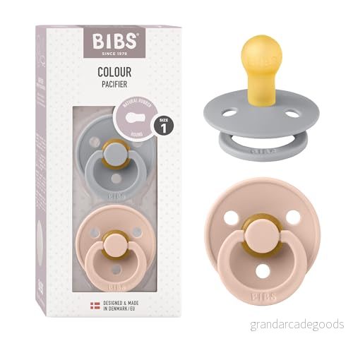 BIBS Färg napp 2 pack, BPA fri, körsbärsformad sugdel. Naturgummi/latex, tillverkad i Danmark. 06 månader (2 pack), moln/blush 5713795110285