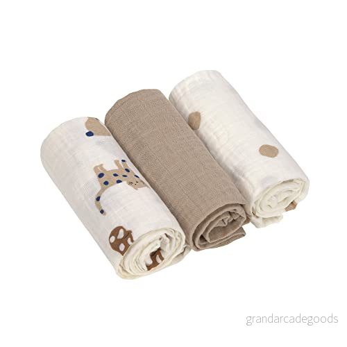 Lässig 3 PACK Unisex Muslinfilt multicoloured för barn, Storlek: One Size, Multi coloured 4066239104243