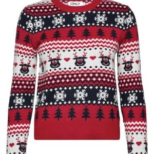 Bestseller A/S Damer Onlxmas Reindeer Ls O Neck Box KNT stickad tröja, Chili Peppar/mönster: cd/natthimmel, M 5715423474554 Bestseller A/S Damer Onlxmas Reindeer Ls O Neck Box KNT stickad tröja, Chili Peppar/mönster: cd/natthimmel, M 5715423474554