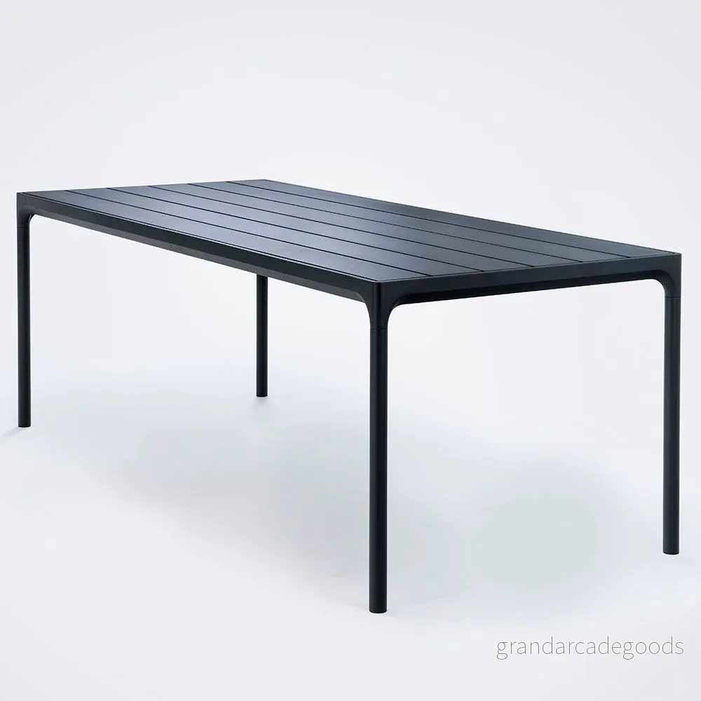 HOUE FOUR Table Trädgårdsbord Black/Black Aluminium 90x270 H74 x W90 D270 cm 5714098009146