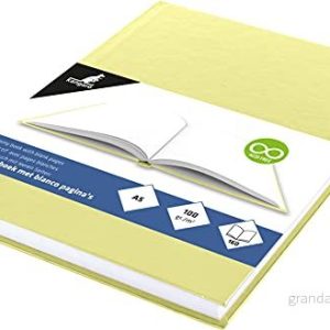 Kangaro KTC Skissbok A5 blank med gul pastell inbunden 80 ark 100 gram vitt syrafritt papper, K 5351 8712127082402 Kangaro KTC Skissbok A5 blank med gul pastell inbunden 80 ark 100 gram vitt syrafritt papper, K 5351 8712127082402