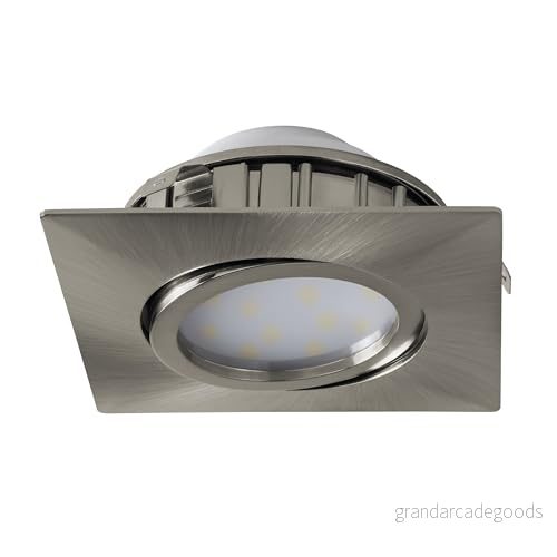 EGLO LED installationsstrålkastare Pineda, spot av plast, installationslampa i nickelmatta, platt och svängbar, L x B 8,4 cm 9002759958435
