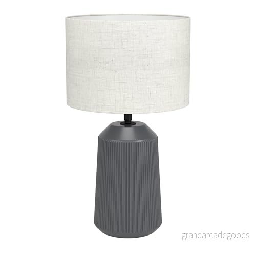 EGLO Bordslampa Capalbio - Fot Grå/Skärm Natur 9008606274017