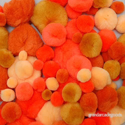 Vaessen Creative Assorted Pompoms, tyg, orange, en storlek 8716052159550