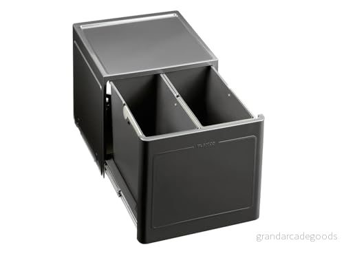 BLANCO Botton Pro 45/2 Manuell; Sopsystem för avfallssortering i köket, med 2 soptunnor (vardera 13 l), golvmontering 45 cm underskåp; 517467 4020684524582