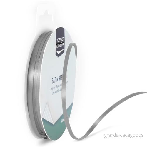 Vaessen Creative Satin Ribon, tyg, Silver, 3 mm 8716052232468