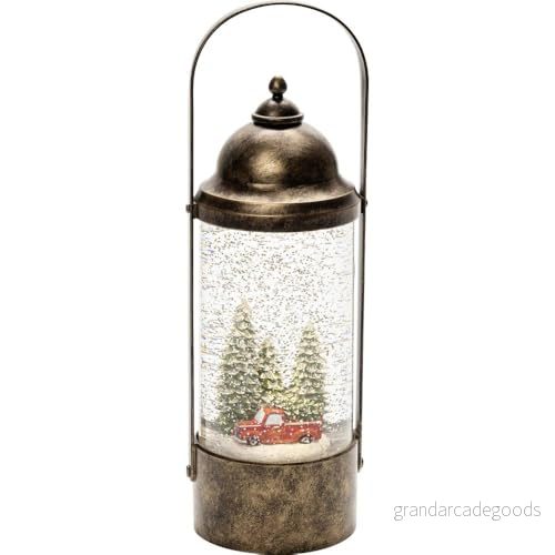 Konstsmide Juldekorationer LED snöglob lykta pickup lastbilsscen/inomhus, 5 timmars timer/batteridriven: 3 x AA 1,5 V (exkl.)/jullykta 1 varmvita dioder 7318304348005