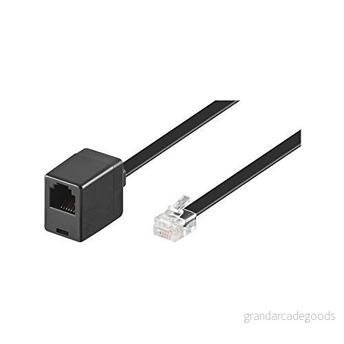 Goobay 68261 modulär förlängningskabel platt 10 m/RJ12 kontakt till RJ12 hona/telefonkabel m förlängning/CCA kabel västerländsk telefonanslutningskabel meter 4040849682612