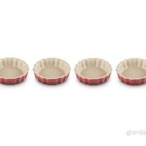 Le Creuset Tårtformar set, 4 delar, rund, 200 ml/Ø 11 cm, stengods, körsbärsröd 630870045377 Le Creuset Tårtformar set, 4 delar, rund, 200 ml/Ø 11 cm, stengods, körsbärsröd 630870045377