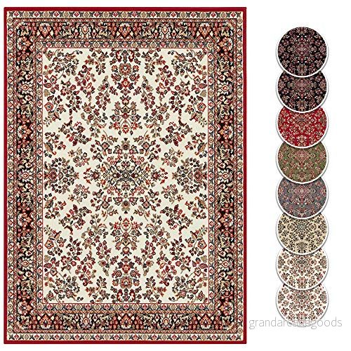 Hanse Home Orientalisk design kort lugg vardagsrumsmatta, persisk zabul-look, för matsal, vardagsrum, sovrum, grädd/röd, 180 x 260 cm 4260669870789